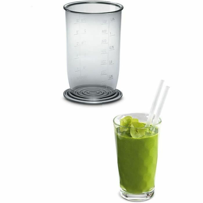 Bosch MSM24100 Batidora de mano CleverMixx 400W, pie de acero inoxidable desmontable, 1 velocidad, vaso batidor, Blanco