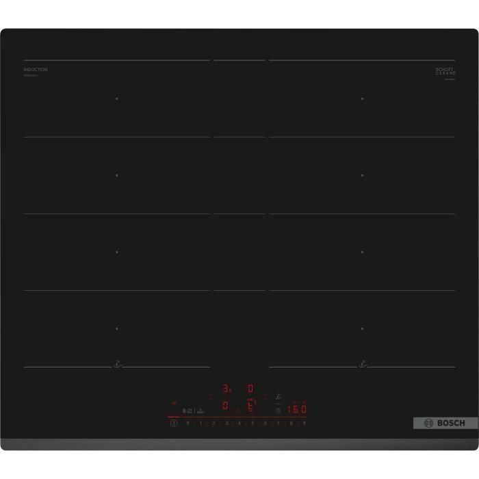 Bosch PXY63KHC1E Placa de Inducción Serie 6, 60 cm, 4 Zonas, Home Connect, Negro