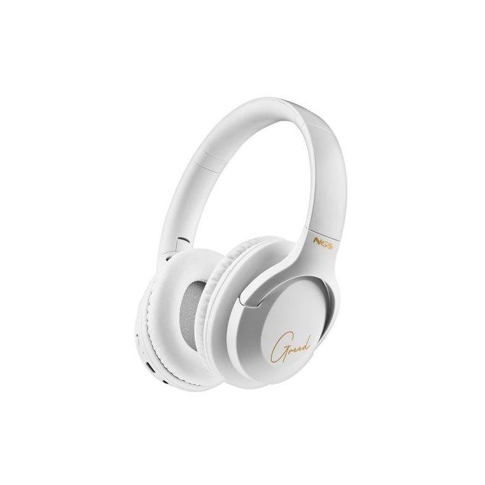NGS ARTICAGREEDWHITE Auriculares Diadema Inalámbricos Bluetooth 5.1 con Micrófono, Plegables, Batería 40h, USB-C, Blancos