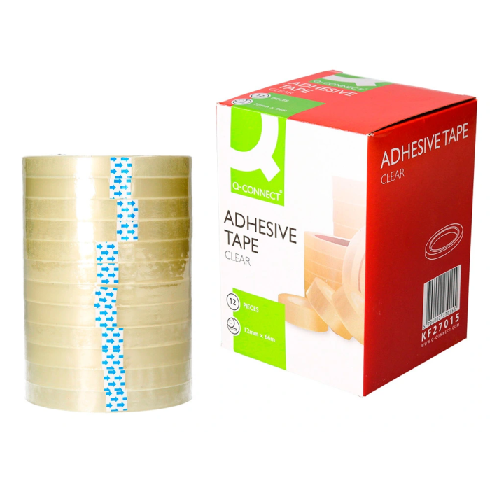 Q-connect Cinta adhesiva transparente 66 mt x 12 mm para embalar 1 Q-connect Cinta adhesiva transparente 66 mt x 12 mm para embalar 1