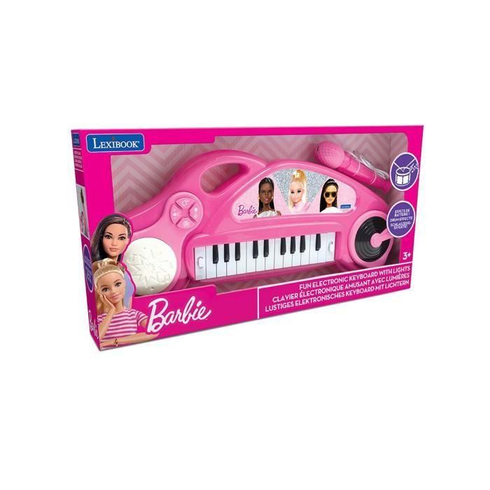 Barbie Piano Electrónico Infantil con Efectos de Luz y Micrófono 2