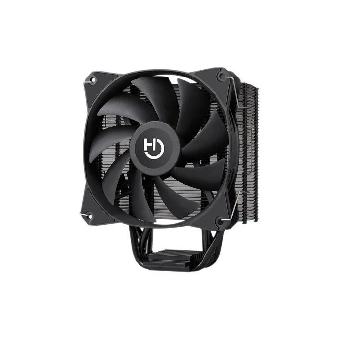 HIDITEC Enfriador CPU C12 PWM 12 cm Negro para Intel y AMD, Soportes LGA 1700, AM4, 1600 RPM, 36 dB, 68 CFM, Base Aluminio Cobre, 4 Heatpipes