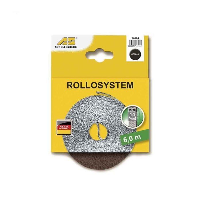 Schellenberg Cinta de persiana marrón 14 mm x 6 m Cinta para persianas de Nylon Schellenberg Cinta de persiana marrón 14 mm x 6 m Cinta para persianas de Nylon