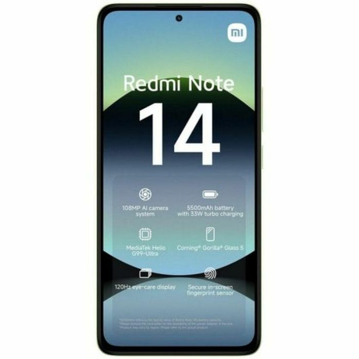 Xiaomi MZB0IZZEU Smartphone Redmi Note 14 8GB RAM 256GB 6.67" Verde, Cámara 108MP, 5500mAh, MediaTek Helio G99-Ultra, Pantalla AMOLED 120Hz 7 Xiaomi MZB0IZZEU Smartphone Redmi Note 14 8GB RAM 256GB 6.67" Verde, Cámara 108MP, 5500mAh, MediaTek Helio G99-Ultra, Pantalla AMOLED 120Hz 7