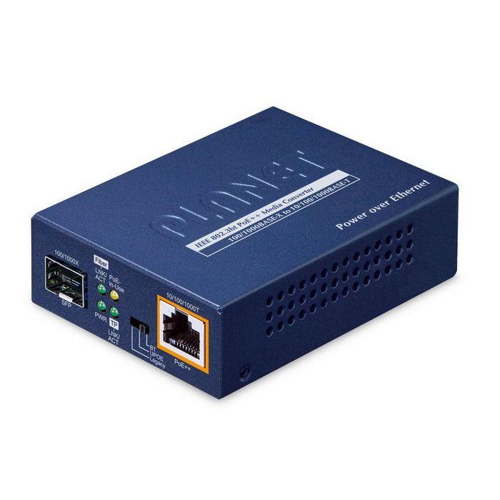 Planet 1-Port 100/1000X SFP to 1-Port 10/100/1000T 802.3bt PoE++ Media Converter Planet 1-Port 100/1000X SFP to 1-Port 10/100/1000T 802.3bt PoE++ Media Converter