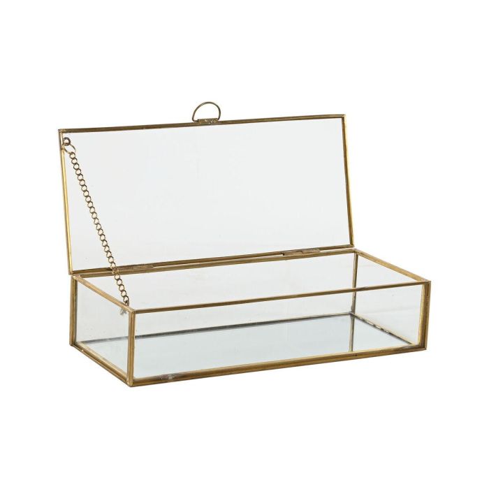 Caja-Joyero Home ESPRIT Dorado Metal Cristal 23 X 10 X 5,5 cm Caja-Joyero Home ESPRIT Dorado Metal Cristal 23 X 10 X 5,5 cm