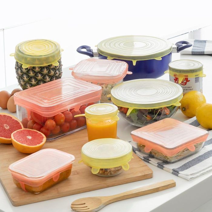 Set de 10 Tapas de Cocina Reutilizables y Ajustables Lilyd InnovaGoods 1 Set de 10 Tapas de Cocina Reutilizables y Ajustables Lilyd InnovaGoods 1