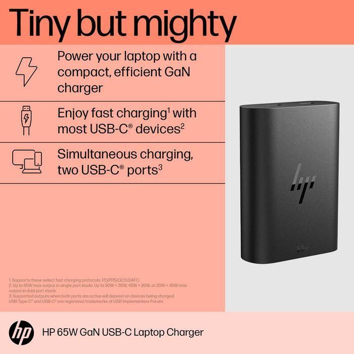 HP Cargador Portátil 65W GaN USB-C 6