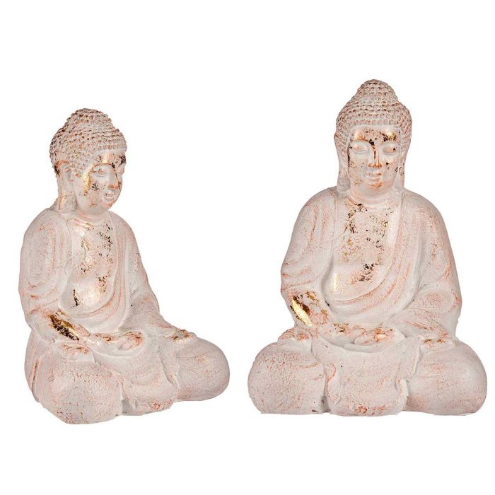 Buda Poliresina Sentado Manos Juntas Blanco Y Oro Ibergarden 22X41CM (2 Unidades) Buda Poliresina Sentado Manos Juntas Blanco Y Oro Ibergarden 22X41CM (2 Unidades)