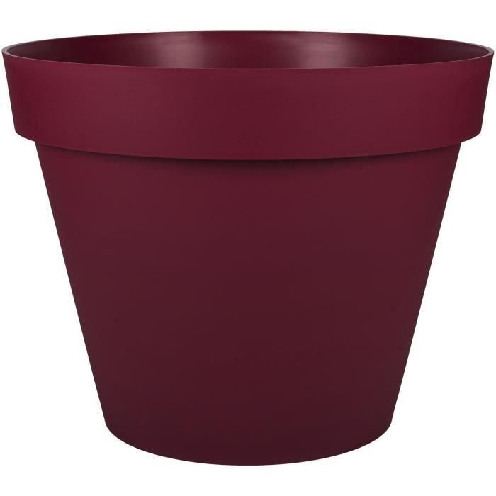 EDA Maceta Redonda TOSCANA Ø 60 cm - Volumen 76 L - Ø 59 x A.47 cm - Rojo burdeos EDA Maceta Redonda TOSCANA Ø 60 cm - Volumen 76 L - Ø 59 x A.47 cm - Rojo burdeos