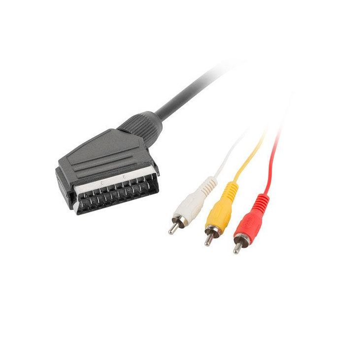 Cable Euroconector Lanberg Macho 3X Rca Cable Euroconector Lanberg Macho 3X Rca