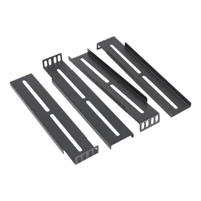 Unykach Railes Rack para armario 19" 1U/2U/3U/4U de acero negro telescópicos, 45mm x 550mm, 35kg de capacidad, con tornillería 2