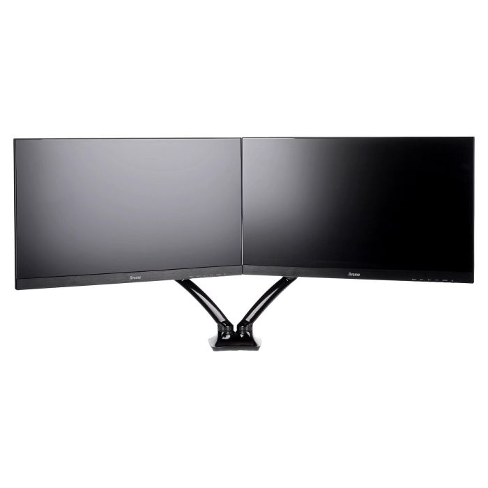 Iiyama Soporte Doble de Monitor con Gasfeder, Para 2 Pantallas de 10"-27" y 5 kg, Montaje Pinza/Atornillado VESA 100x100/75x75 mm, Negro 12