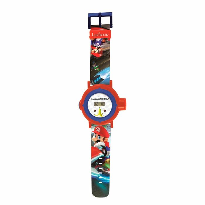 Lexibook Dmw050Ni Reloj Digital Mario Kart con Proyector de Imágenes, Mensajes y Pulsera Ajustable para Niños +3 Años