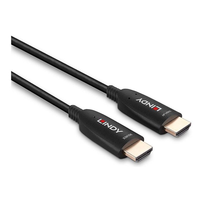 Lindy Cable HDMI Híbrido de Fibra Óptica 20m, 8K60Hz, 48Gbps, HDR Dinámico, eARC, VRR, ALLM, QFT 2