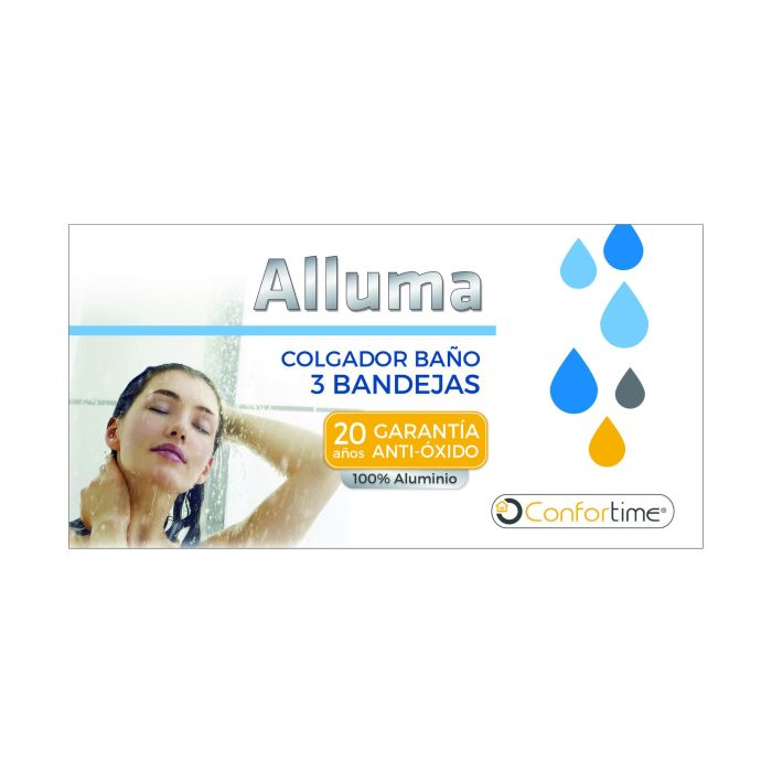 Colgador de baño 3 bandejas Alluma Confortime (4 Unidades) 1 Colgador de baño 3 bandejas Alluma Confortime (4 Unidades) 1