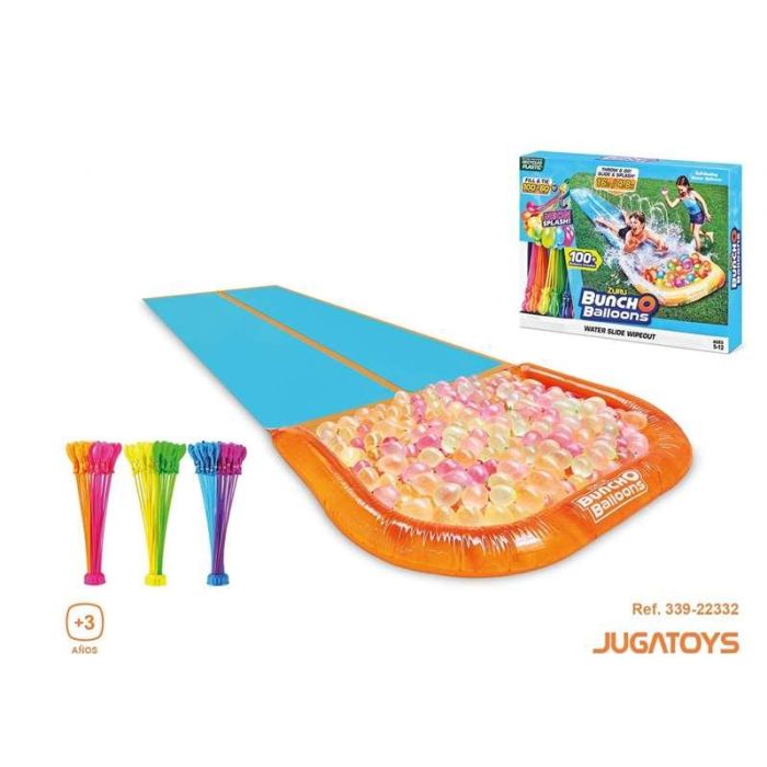 Pista hinchable buncho con globos de agua (color neón) 4,8 metros 3