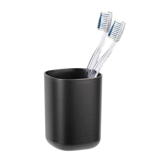 Wenko Vaso para cepillo de dientes Davos Negro mate, plástico de alta calidad sin BPA, 24831100 1