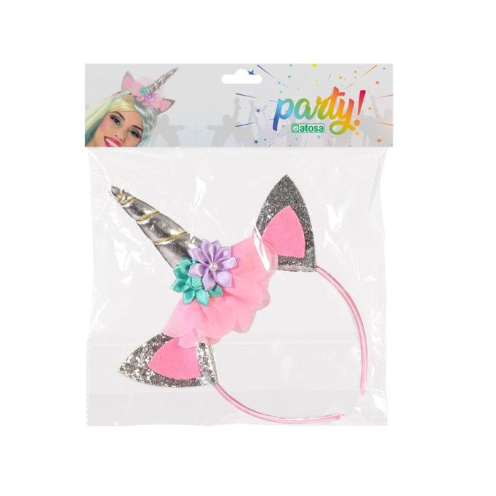 Diadema Carnaval Unicornio Fantasía Rosa Mujer Adulto 1