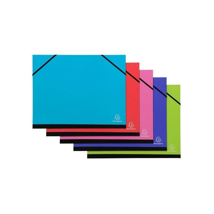 Carpeta De Dibujo Exacompta Iderama Carton C/Gomas Y Solapas A4 Surtidas (5 Col.) (Set de 5)