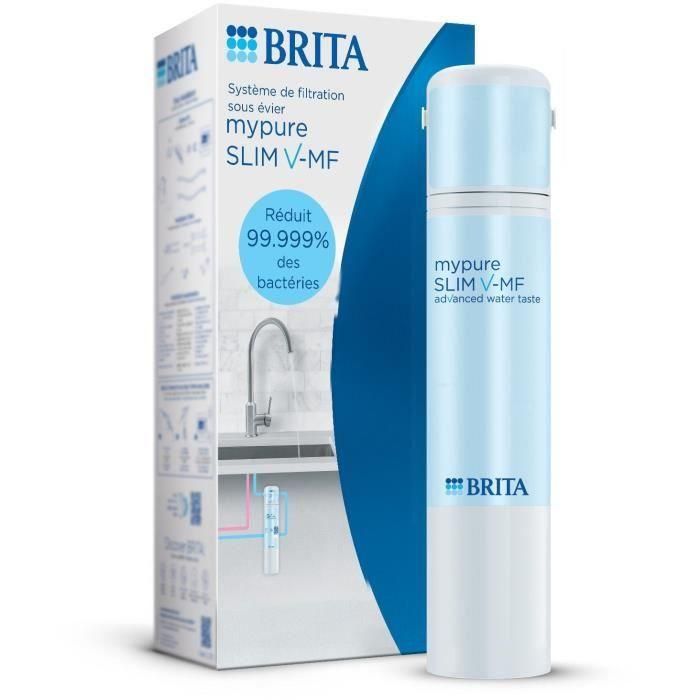 Sistema de filtración de agua - BRITA - Mypure SLIM V-MF - 2 presiones - Max 6,9 bar - 8000 L de agua filtrada / 12 meses Sistema de filtración de agua - BRITA - Mypure SLIM V-MF - 2 presiones - Max 6,9 bar - 8000 L de agua filtrada / 12 meses