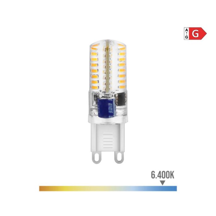 Edm Bombilla G9 LED Silicona 2,5W 170LM 6400K Luz Fría Ø1,6x5cm 0 Edm Bombilla G9 LED Silicona 2,5W 170LM 6400K Luz Fría Ø1,6x5cm 0