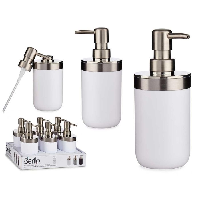 Dosificador Plateado Blanco 350Ml Berilo 9X17CM (12 Unidades) Dosificador Plateado Blanco 350Ml Berilo 9X17CM (12 Unidades)