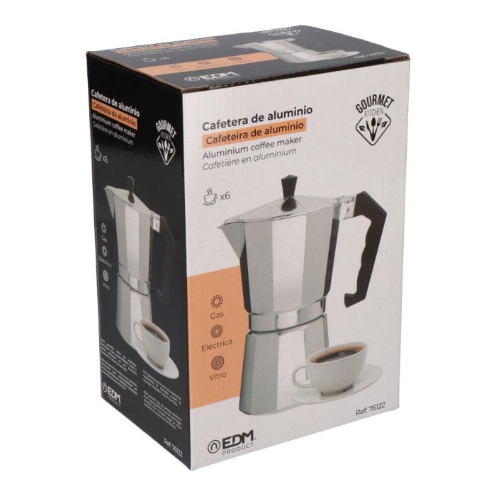 Cafetera de aluminio de 6 tazas gourmet kitchen 1