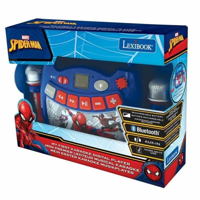 Lexibook Spider-Man Altavoz Bluetooth Karaoke Infantil Portátil con 2 Micrófonos, Efectos de Luz, Grabación y Cambio de Voz USB 2 Lexibook Spider-Man Altavoz Bluetooth Karaoke Infantil Portátil con 2 Micrófonos, Efectos de Luz, Grabación y Cambio de Voz USB 2