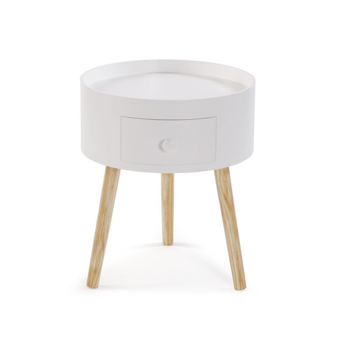 Mesa Auxiliar Redonda Blanca Versa 52CM Mesa Auxiliar Redonda Blanca Versa 52CM