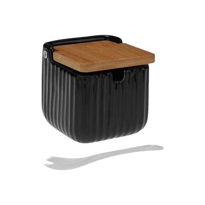 Azucarero Negro Rayas Versa 8.3x8.3x8.3 cm - Bambú, Dolomita (4 Unidades) 1 Azucarero Negro Rayas Versa 8.3x8.3x8.3 cm - Bambú, Dolomita (4 Unidades) 1