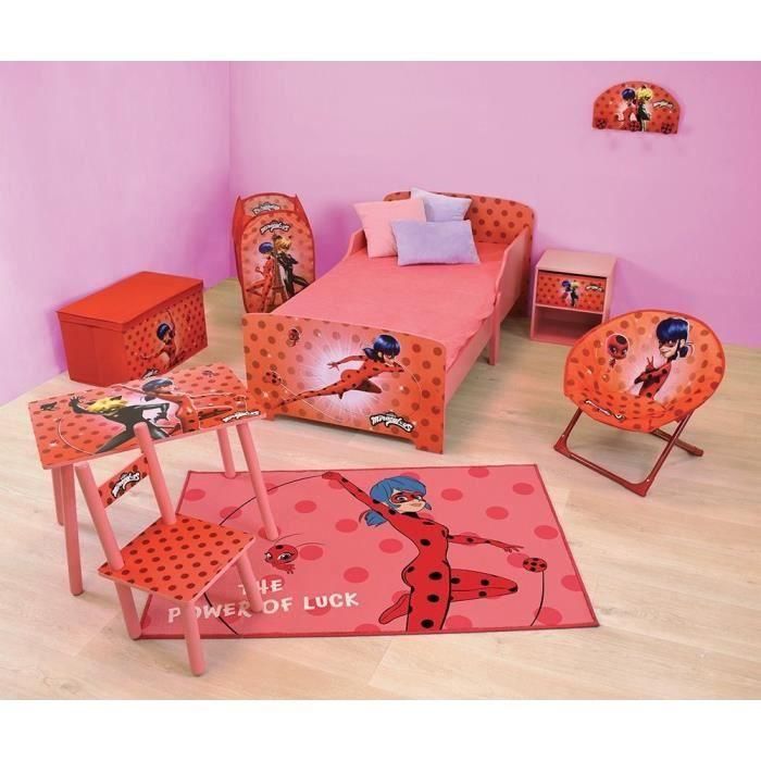 Fun House Miraculus Ladybug junto a la cama con el cajón H.36 x L.33 x D. 30 centimetros 1