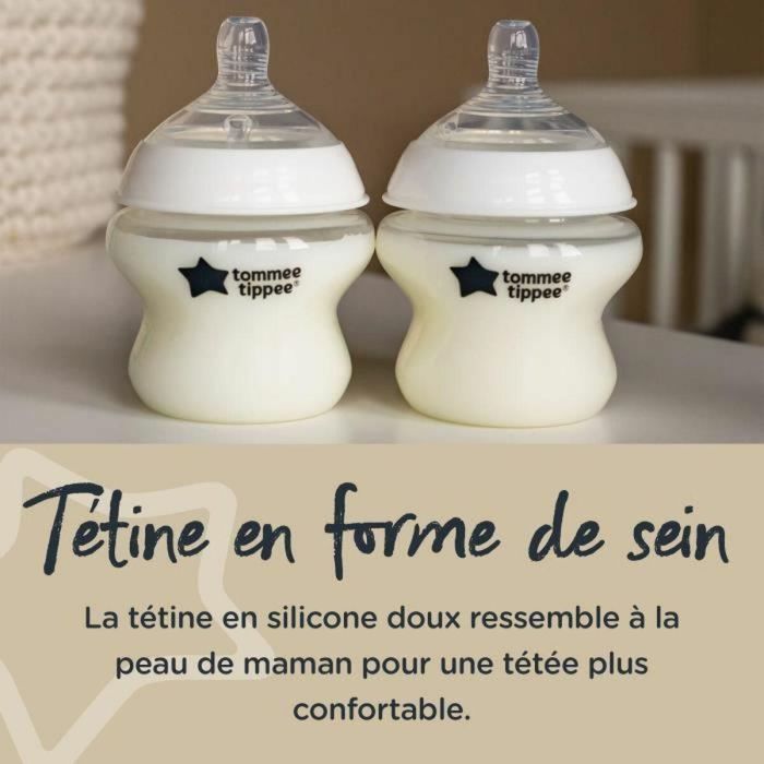 TOMMEE TIPPEE Biberones Closer to Nature, tetina que imita el pecho materno con válvula anticólicos, 260 ml, paquete de 6, pastel 3