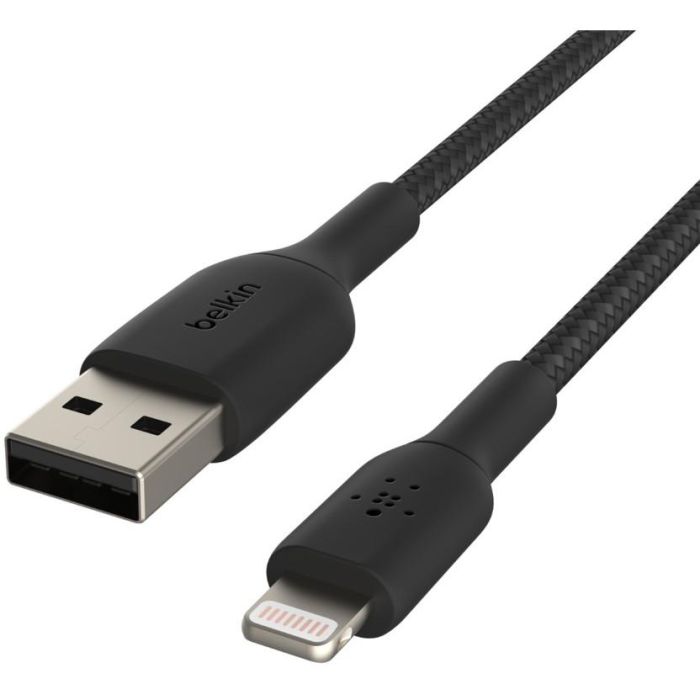 Belkin Cable Lightning a USB-A Trenzado Boost Charge 1m Negro CAA002BT1MBK 0 Belkin Cable Lightning a USB-A Trenzado Boost Charge 1m Negro CAA002BT1MBK 0