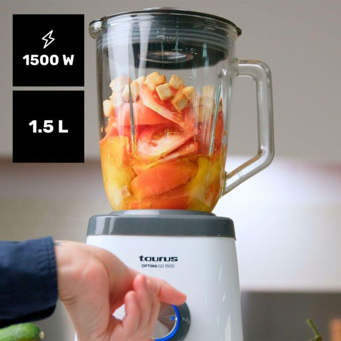 Batidora de Vaso Taurus 912471000 Blanco Negro 1500 W 1,5 L 8 Batidora de Vaso Taurus 912471000 Blanco Negro 1500 W 1,5 L 8