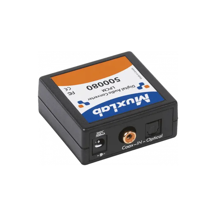 Muxlab Convertidor de Audio Digital S/Pdif Toslink a RCA con Alimentación Externa 1