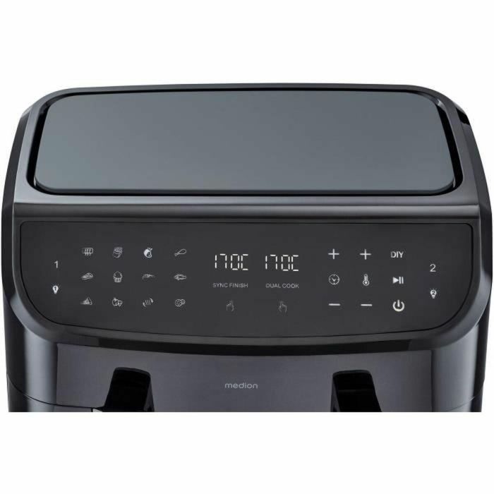Medion MED1719327101094 Freidora de Aire Caliente P20 XXL Twin 2600W 2 Cestos 9 Programas Negra 3 Medion MED1719327101094 Freidora de Aire Caliente P20 XXL Twin 2600W 2 Cestos 9 Programas Negra 3
