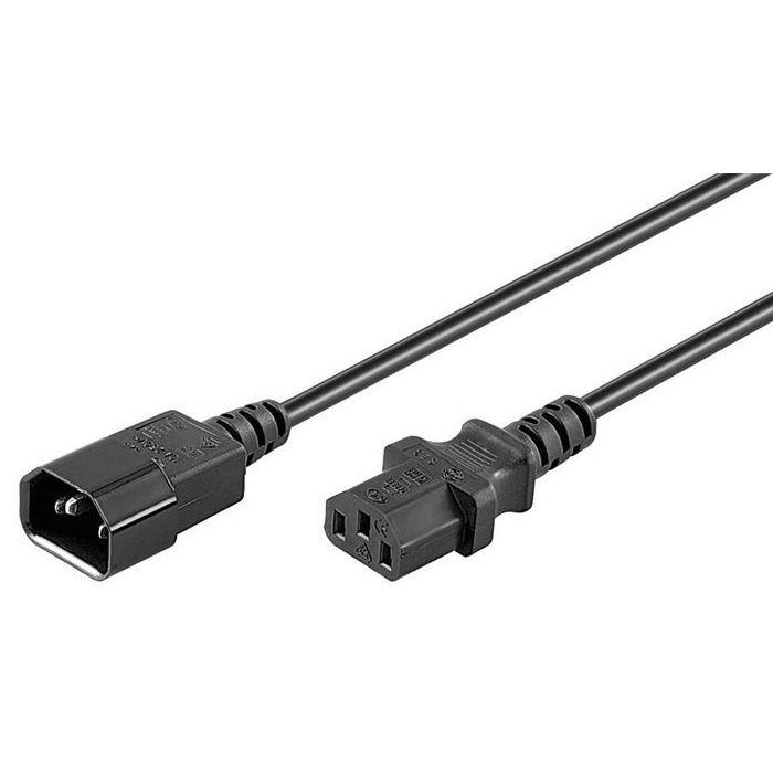 MicroConnect Cable de Extensión C14 - C13, 1.5m para Computadoras, Monitores y Proyectores