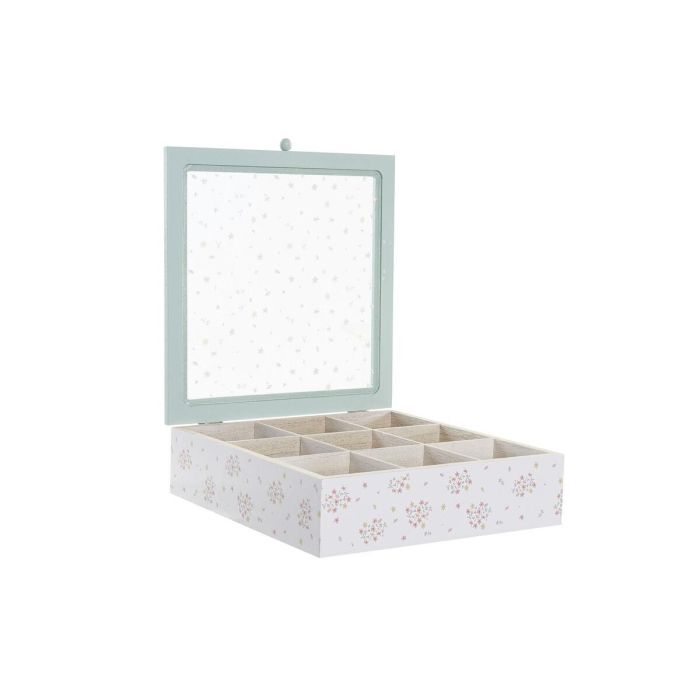 Caja Infusiones Shabby DKD Home Decor Verde Rojo 24 x 7 x 24 cm (3 Unidades) 2