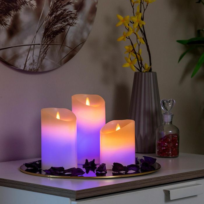 Velas LED Multicolor Efecto Llama con Mando Lendles InnovaGoods 3 Unidades Velas LED Multicolor Efecto Llama con Mando Lendles InnovaGoods 3 Unidades