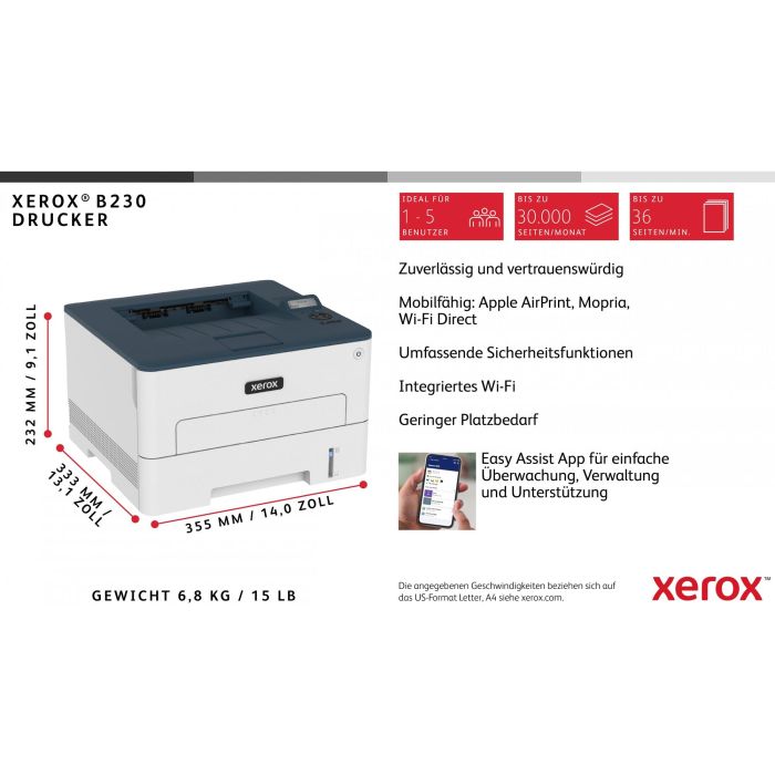 XEROX Impresora Laser Monocromo B230V_DNI/B230V_DNI 7 XEROX Impresora Laser Monocromo B230V_DNI/B230V_DNI 7