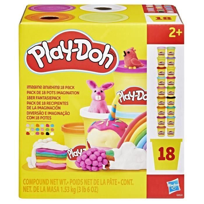 Play-Doh G0522 Pack de 18 Botes de Plastilina de Colores Surtidos para Modelar - Juguete Creativo y Educativo para Desarrollo Psicomotriz, Edad +2 Años 2