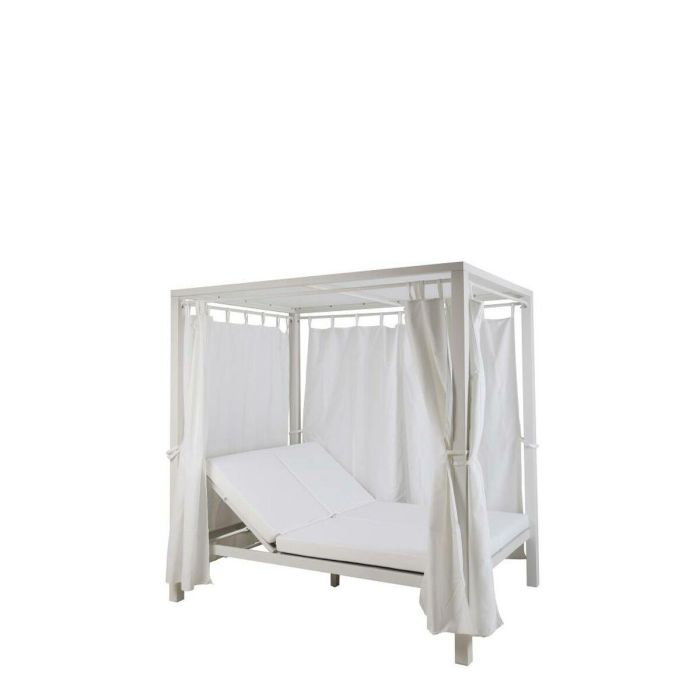 Cama Chill Out Terraza Y Jardin DKD Home Decor Blanco Gris 188 x 205 x 148 cm 2