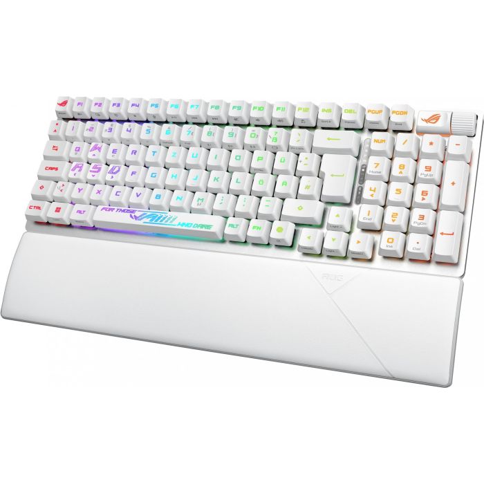 Asus ROG Strix Scope II 96 RX Wireless WHT Teclado Gaming Inalámbrico/Alámbrico, 96%, Switch Óptico, RGB, Blanco