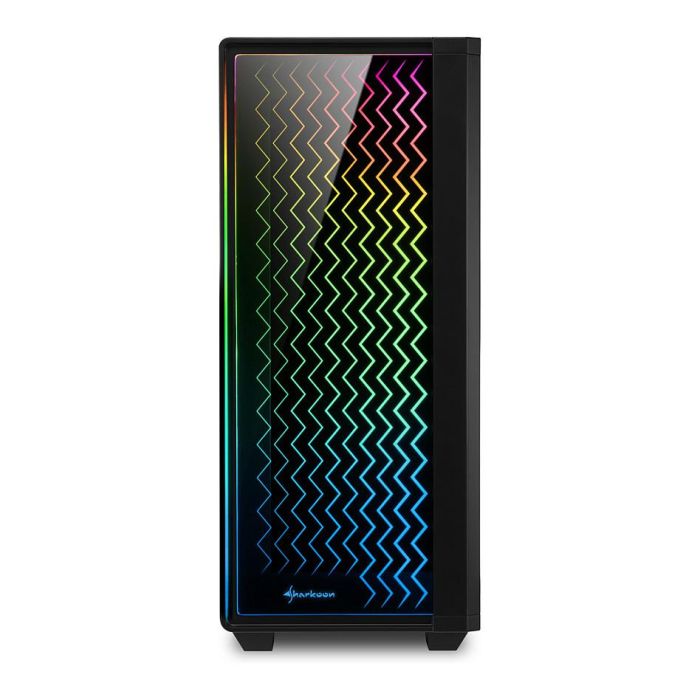 SHARKOON LIT 200 Caja Midi-Tower PC Negra con Iluminación RGB Azul, Verde, Rojo ATX, micro ATX, Mini-ITX