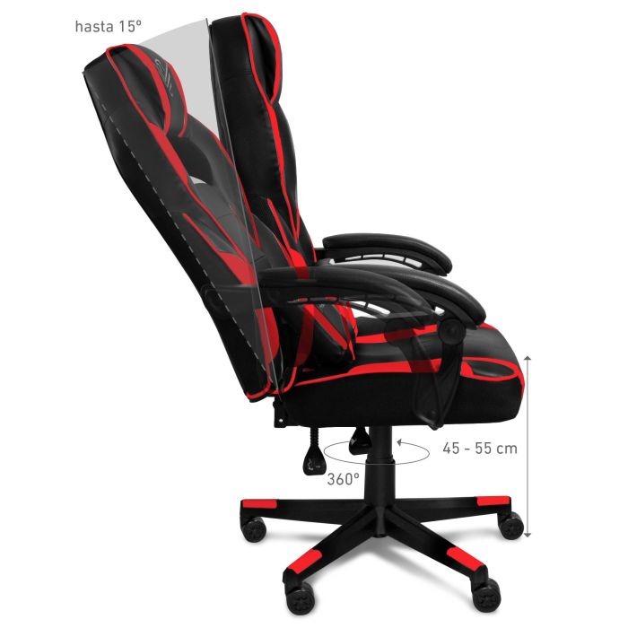 Silla Gaming Phoenix TROPHY Rojo/Negro 2