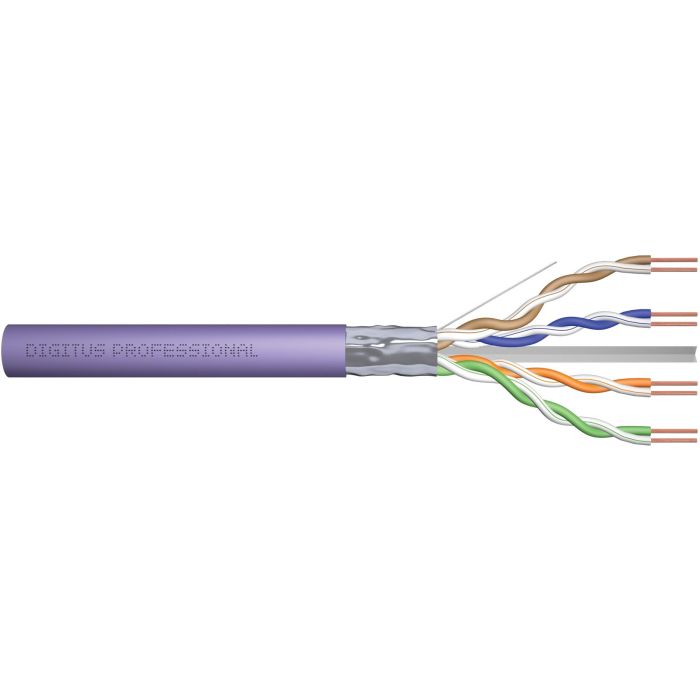 Digitus Cable de Instalación Cat6 F/UTP Par Trenzado Sólido 305m Violeta Libre Halógenos 250MHz