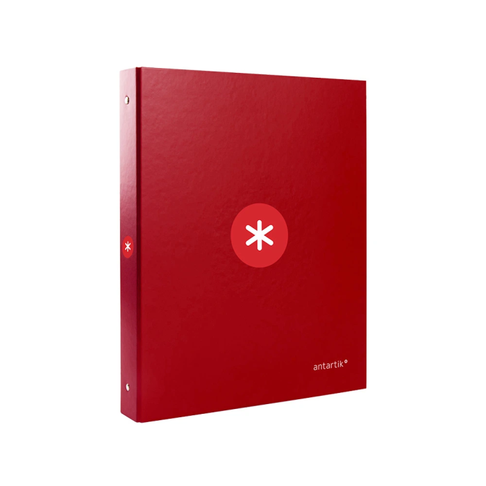Antartik Carpeta A4 con 4 Anillas Redondas de 25 mm Forrada Color Frambuesa 2