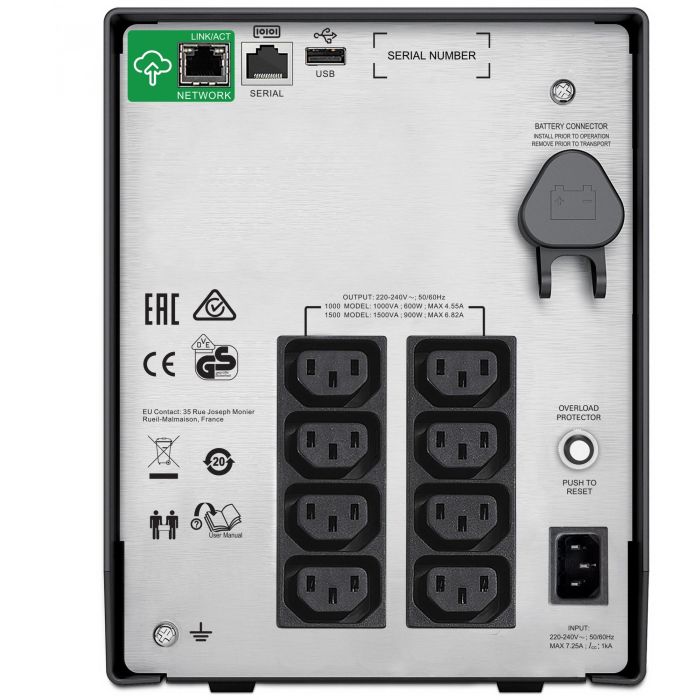 APC SMC1000iC Smart-UPS Tower 1000VA 600W SmartConnect LCD Interactiva Monofásica con 8 Tomas C13 1