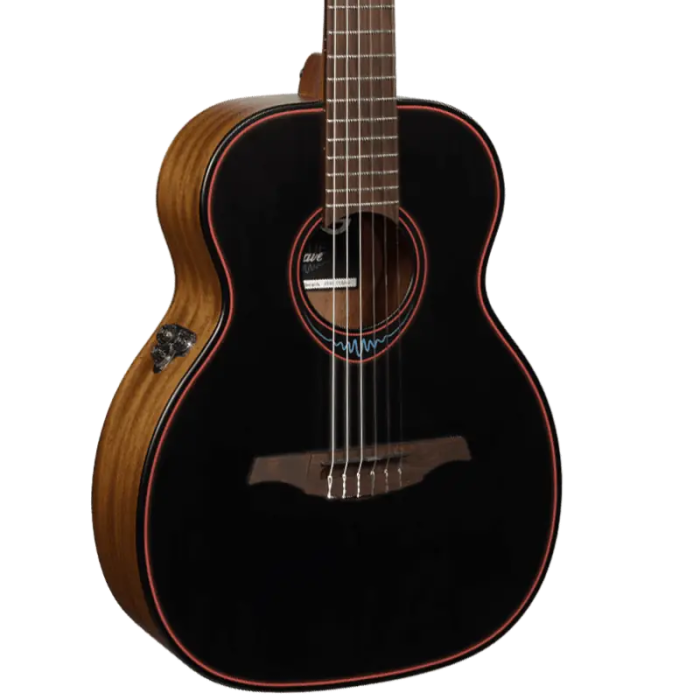 LAG Guitarra Acústica Travel Nylon Blue Wave AE Blue Wave 1 Tapa Cedro Rojo Macizo Fondo Caoba Satinado 0 LAG Guitarra Acústica Travel Nylon Blue Wave AE Blue Wave 1 Tapa Cedro Rojo Macizo Fondo Caoba Satinado 0